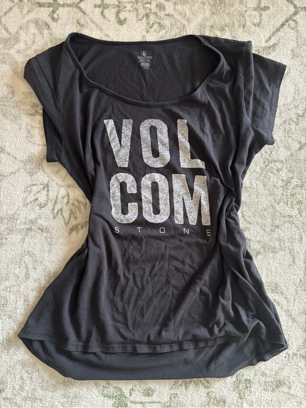 Volcom Black Short-Sleeve Graphic Logo Tee
